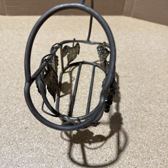 VTG Metal Wine Bottle Holder Grape Cluster Design Single Bottle Caddy - Picture 4 of 9